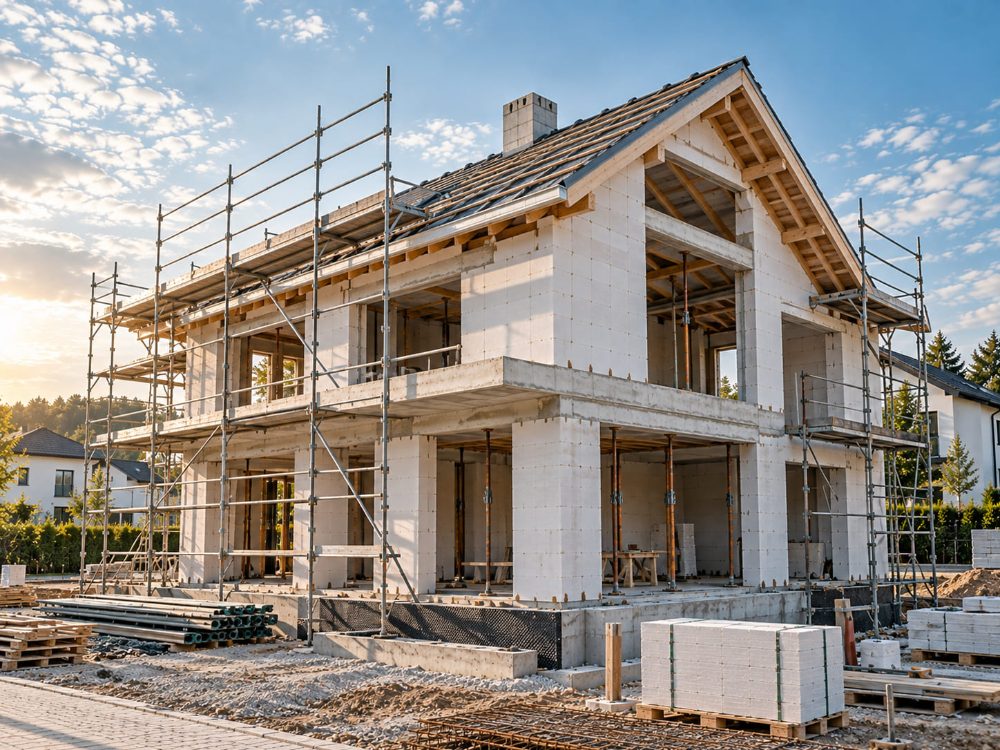 New construction project at shell stage